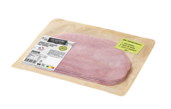 Le jambon cuit supérieur "Le Torchon" sans couenne 4 tranches Le jambon cuit supérieur "Le Torchon" sans couenne 4 tranches