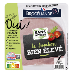 Le Jambon bien élevé sans couenne 2 tranches Le Jambon bien élevé sans couenne 2 tranches