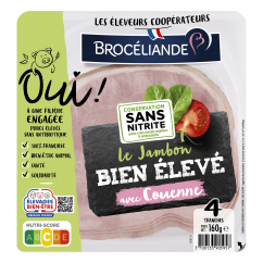 Le Jambon bien élevé avec couenne 4 tranches Le Jambon bien élevé avec couenne 4 tranches